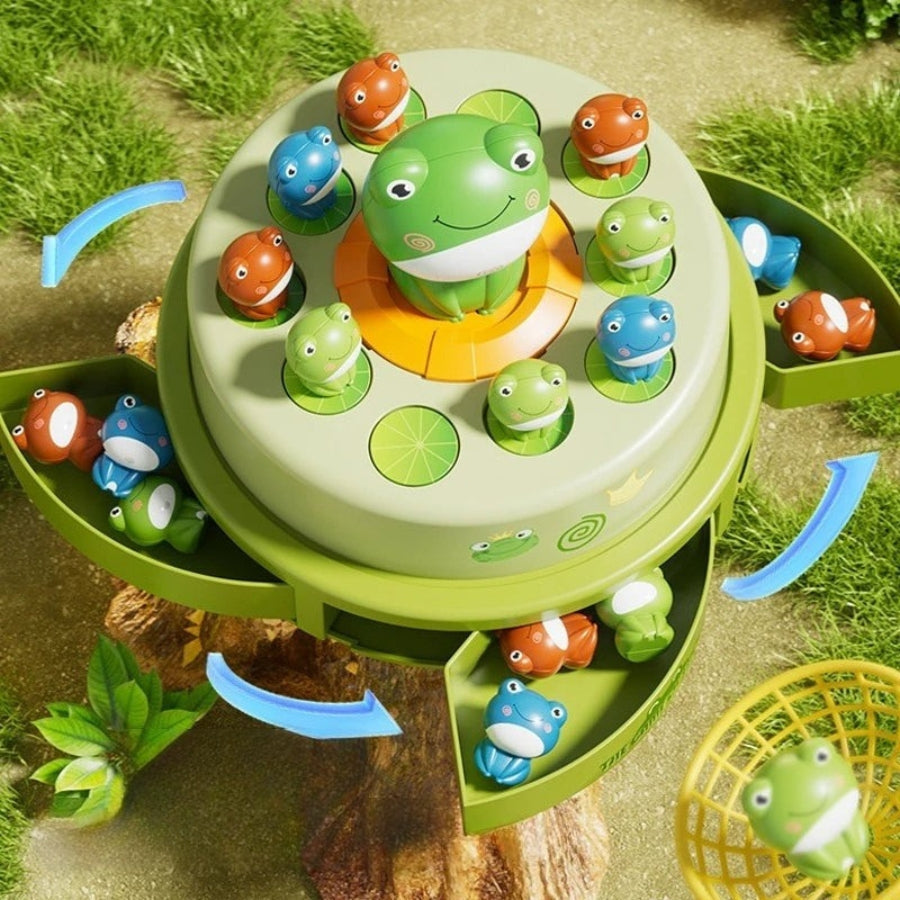 Musical Frog Toy Set With Jumping Frogs And Spinning Motion Game