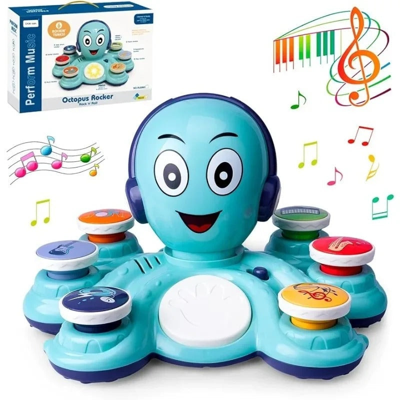 Musical Octopus Toy with Interactive Lights Rotating Movement and Sound Play for Toddlers