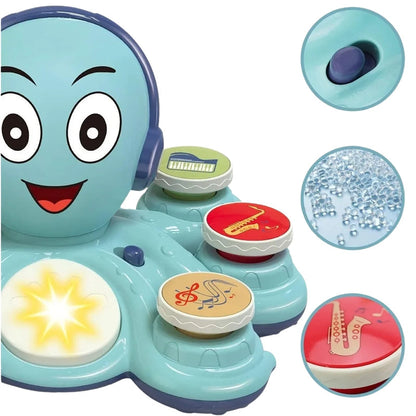 Musical Octopus Toy with Interactive Lights Rotating Movement and Sound Play for Toddlers