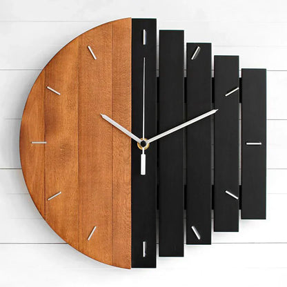 Natural Wooden Wall Clock Silent Movement Home Decor