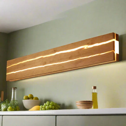 Natural Wooden Wall Light with Modern LED Design