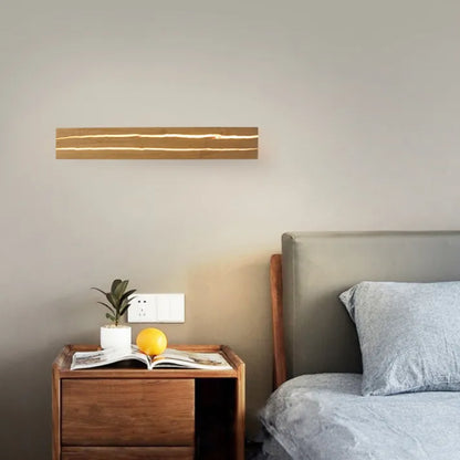 Natural Wooden Wall Light with Modern LED Design