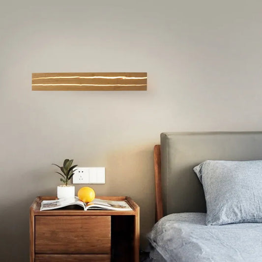 Natural Wooden Wall Light with Modern LED Design