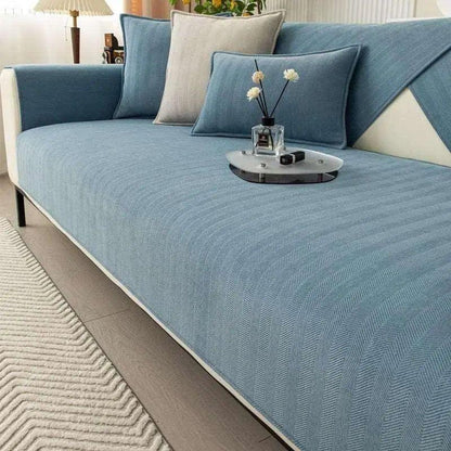 Non Slip L Shape Sofa Cover Soft Chenille Couch Protector