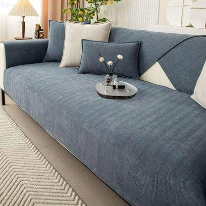 Non Slip L Shape Sofa Cover Soft Chenille Couch Protector