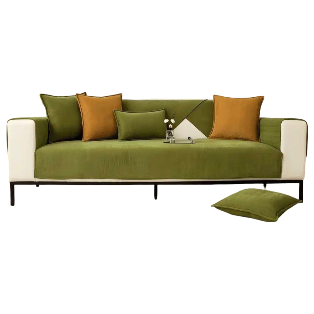 Non Slip L Shape Sofa Cover Soft Chenille Couch Protector
