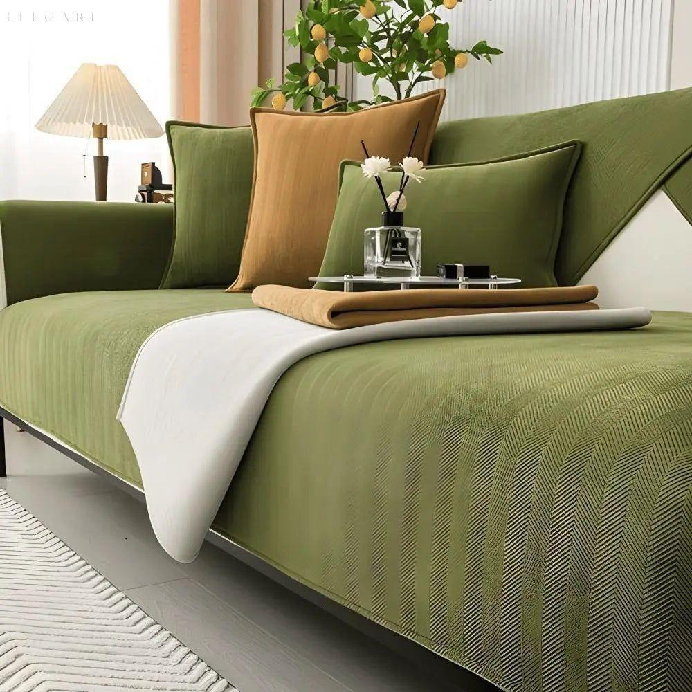 Non Slip L Shape Sofa Cover Soft Chenille Couch Protector