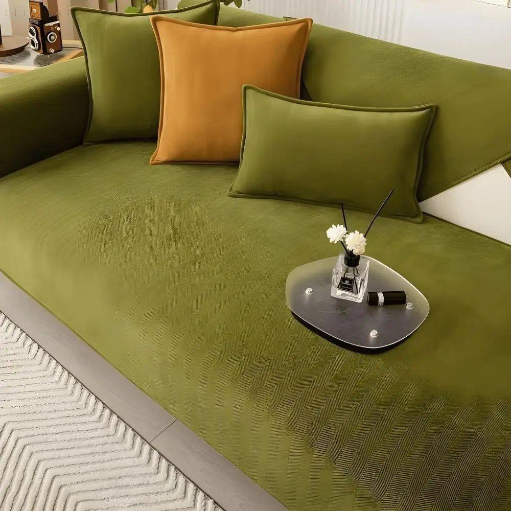 Non Slip L Shape Sofa Cover Soft Chenille Couch Protector