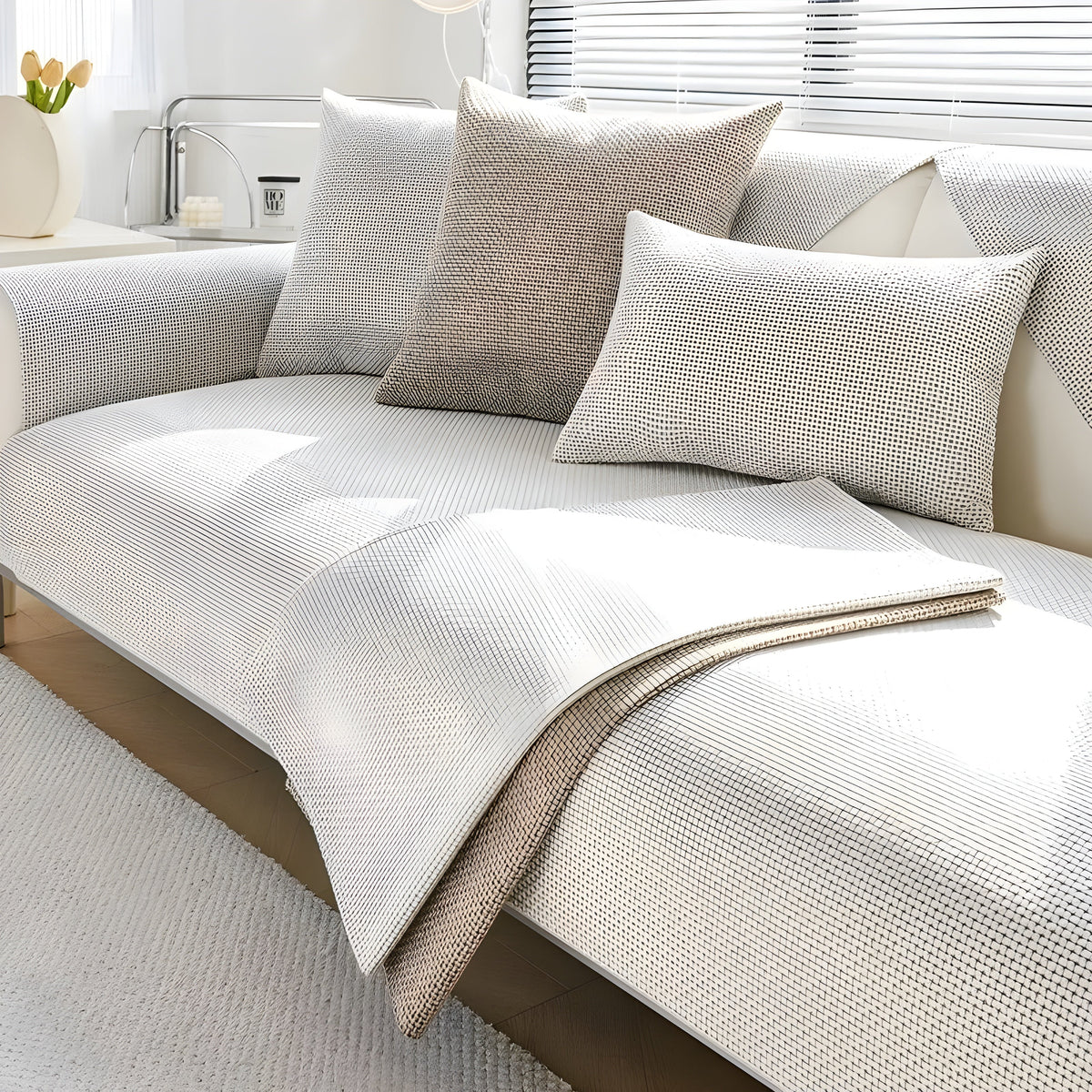 Non Slip Sofa Cover Soft Couch Protector Nordic Style