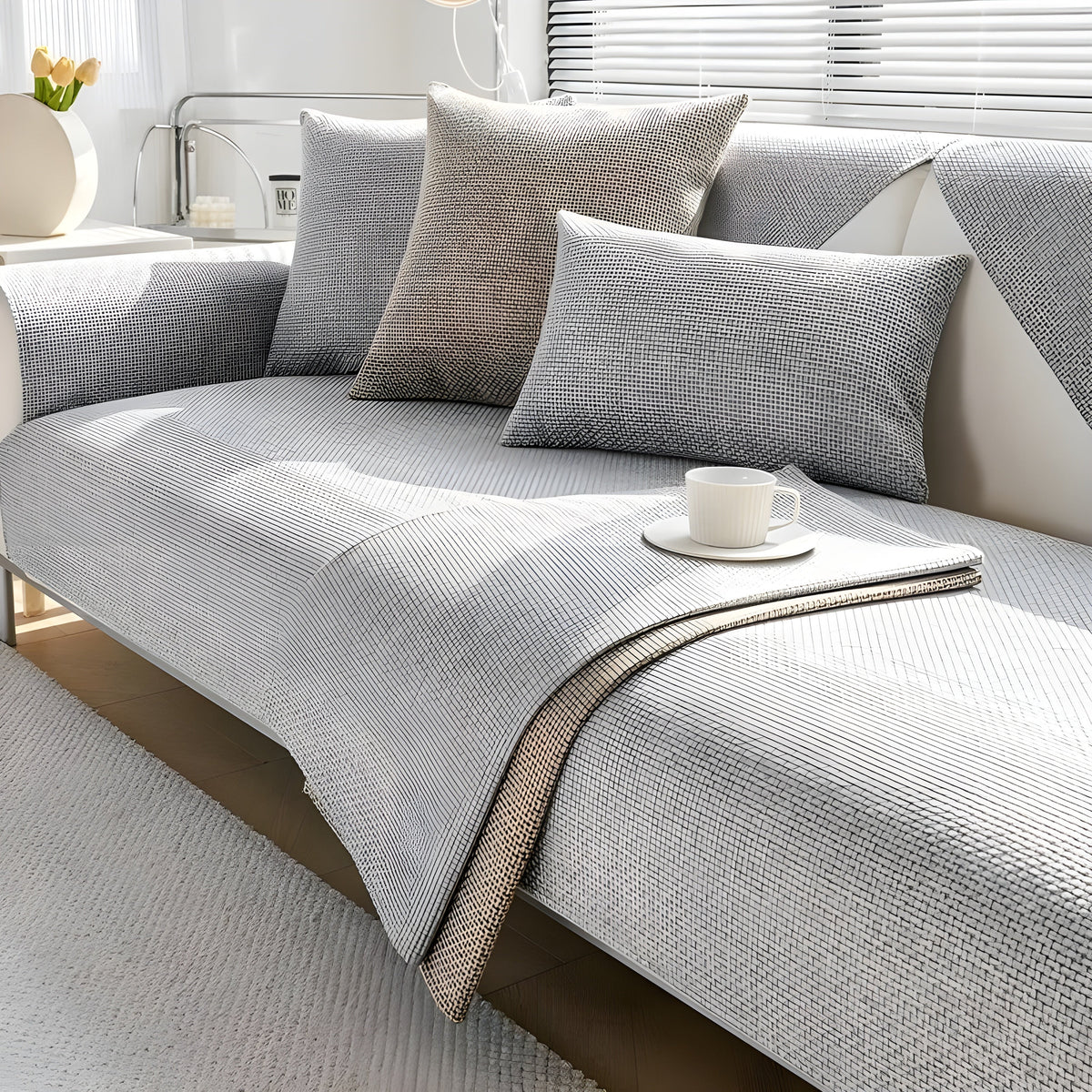Non Slip Sofa Cover Soft Couch Protector Nordic Style