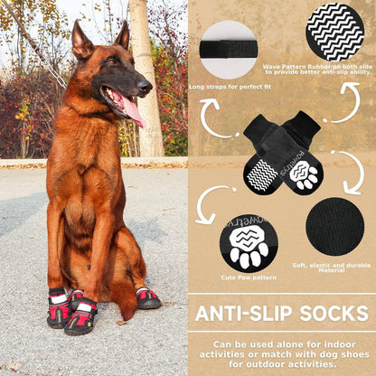 Non Slip Waterproof Dog Boots Paw Protection Shoes for All Weather Walking