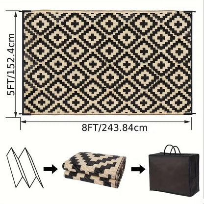 Outdoor Camping Rug Waterproof Reversible Foldable Patio Garden Mat