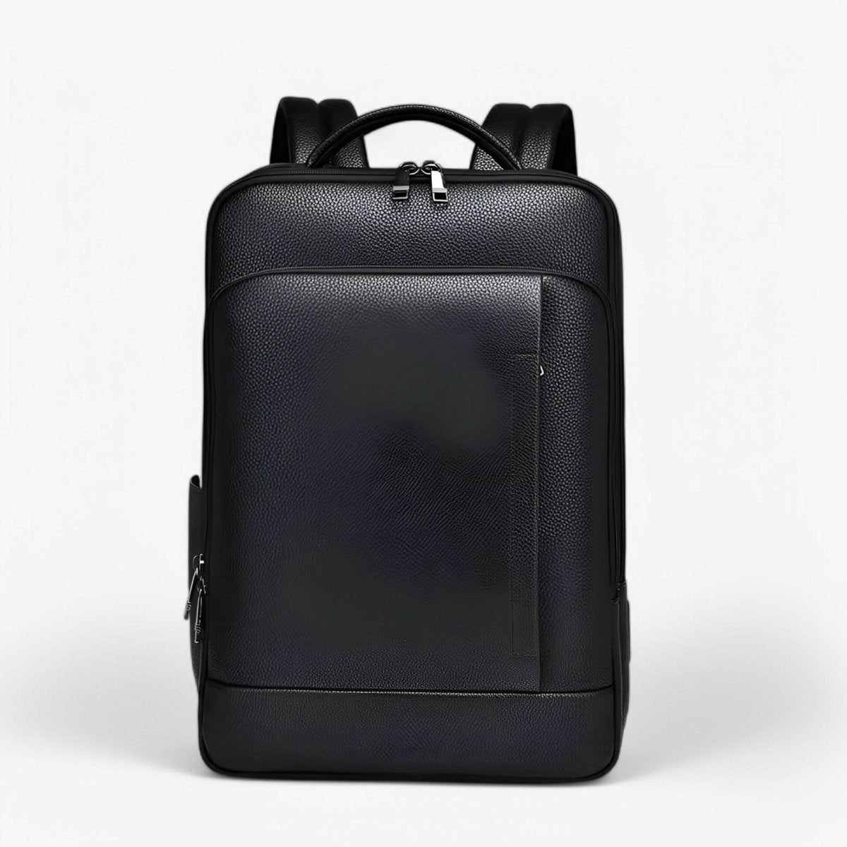 PU Leather Laptop Backpack USB Charging Travel Work Daily Carry 15.6 Inch Black
