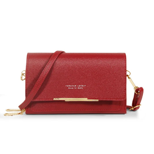 PU Vegan Leather Womens Handbag Soft Flap Design Shoulder Bag