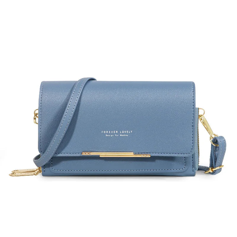 PU Vegan Leather Womens Handbag Soft Flap Design Shoulder Bag