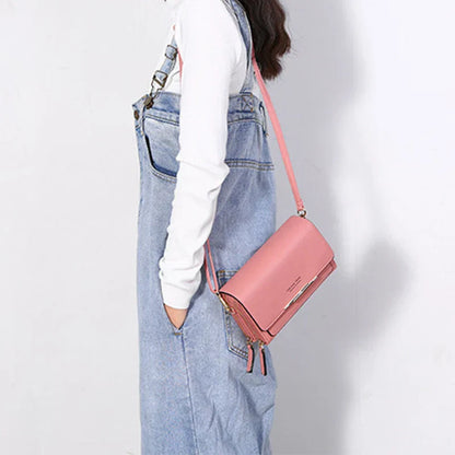 PU Vegan Leather Womens Handbag Soft Flap Design Shoulder Bag