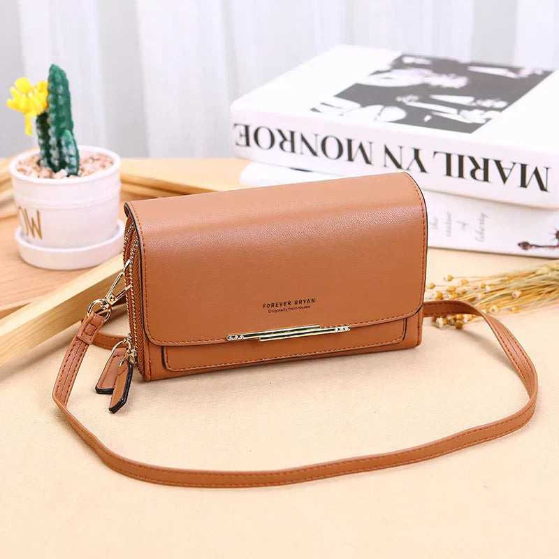 PU Vegan Leather Womens Handbag Soft Flap Design Shoulder Bag