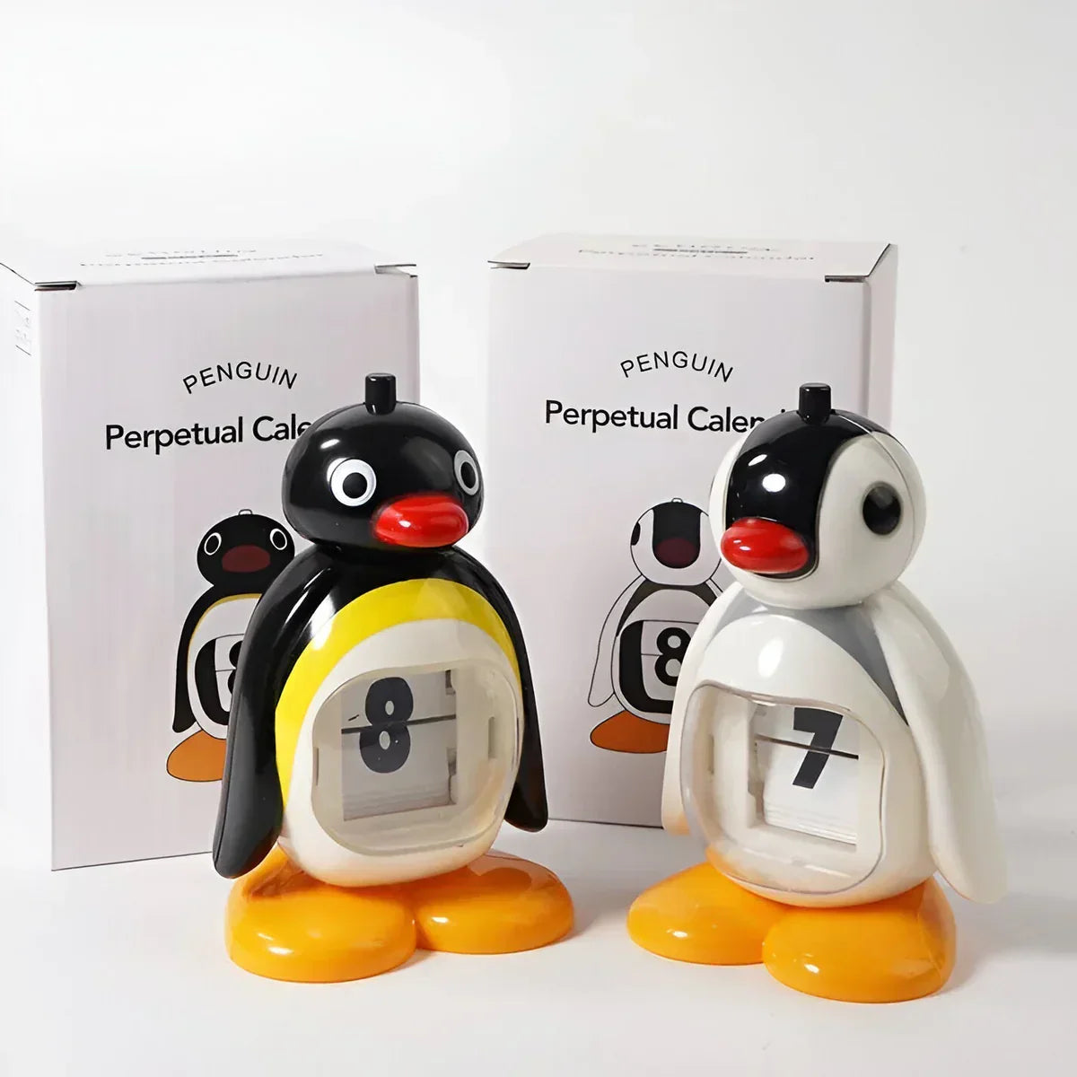Penguin Perpetual Desk Calendar Flip Date Block Cute Office Home Decor