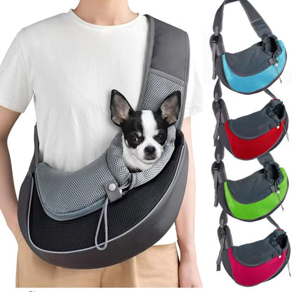 Pet Sling Carrier Bag Lightweight Secure Safety Strap Adjustable Opening Breathable