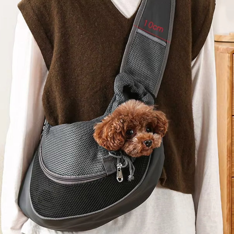 Pet Sling Carrier Bag Lightweight Secure Safety Strap Adjustable Opening Breathable