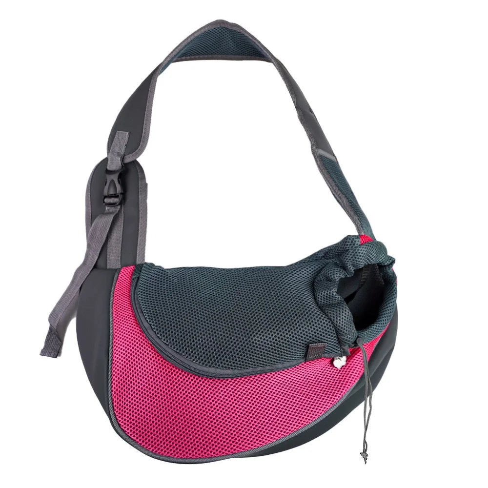 Pet Sling Carrier Bag Lightweight Secure Safety Strap Adjustable Opening Breathable