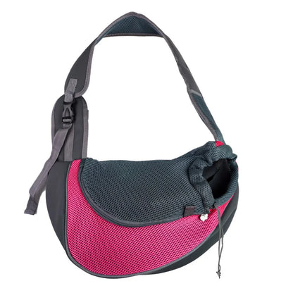 Pet Sling Carrier Bag Lightweight Secure Safety Strap Adjustable Opening Breathable