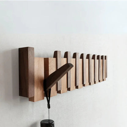 Piano Wall Coat Rack Wooden Wall Mounted Coat Hook Organizer with Multiple Hooks for Entryway Hallway Storage