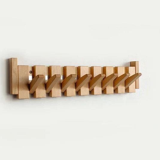 Piano Wall Coat Rack Wooden Wall Mounted Coat Hook Organizer with Multiple Hooks for Entryway Hallway Storage