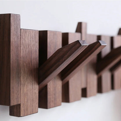 Piano Wall Coat Rack Wooden Wall Mounted Coat Hook Organizer with Multiple Hooks for Entryway Hallway Storage