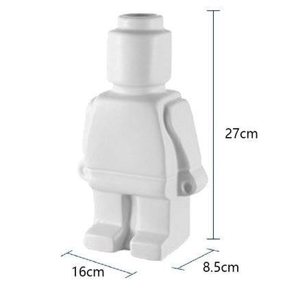 PixelGrow Robot Brick Plant Pots Playful Decorative Planters for Home and Office
