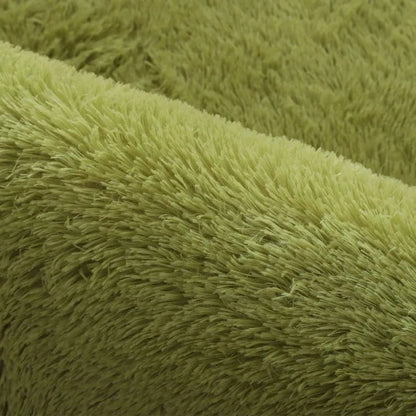 Plush Area Rug Solid Colour Soft Microfiber Non Slip Living Room Bedroom Carpet