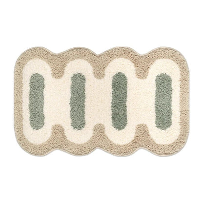 Plush Bathroom Bath Mat Non Slip Absorbent Soft Floor Rug Modern Quilted Design