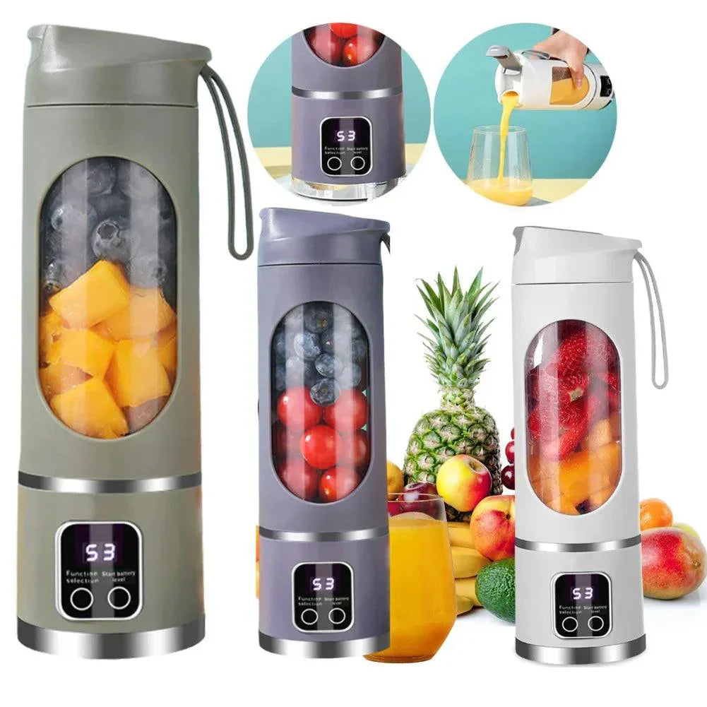 Portable Blender Juicer 450ml USB Rechargeable Smoothie Maker with Ice Crushing