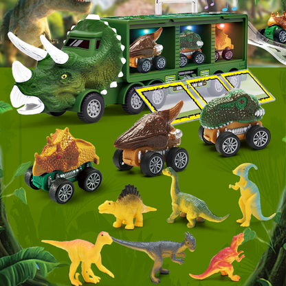 Portable Dinosaur Truck Toy Carry Handle Light Sound Effects
