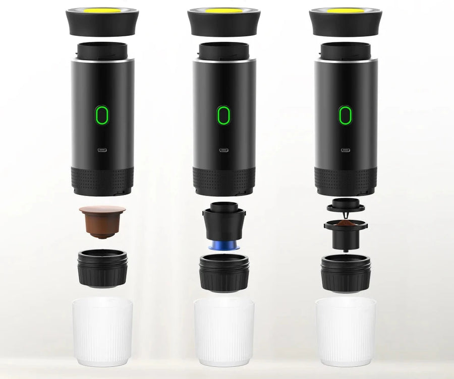 Portable Espresso Coffee Maker Travel Coffee Machine for Ground Coffee and Capsules