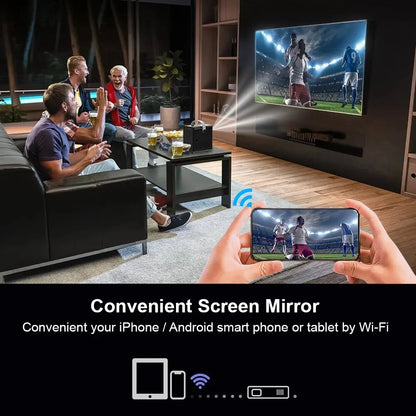 Portable Mini Projector with Wireless Connectivity – 300 ANSI Lumens – Compact Home Cinema