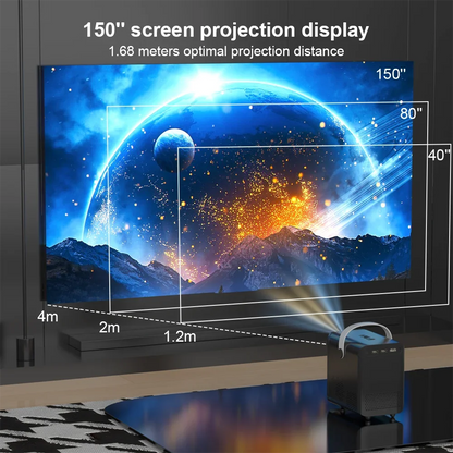 Portable Mini Projector with Wireless Connectivity – 300 ANSI Lumens – Compact Home Cinema