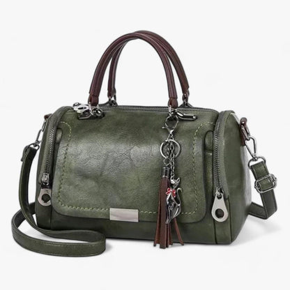 Premium Large Leather Handbag with Tassel Spacious Shoulder and Crossbody Bag