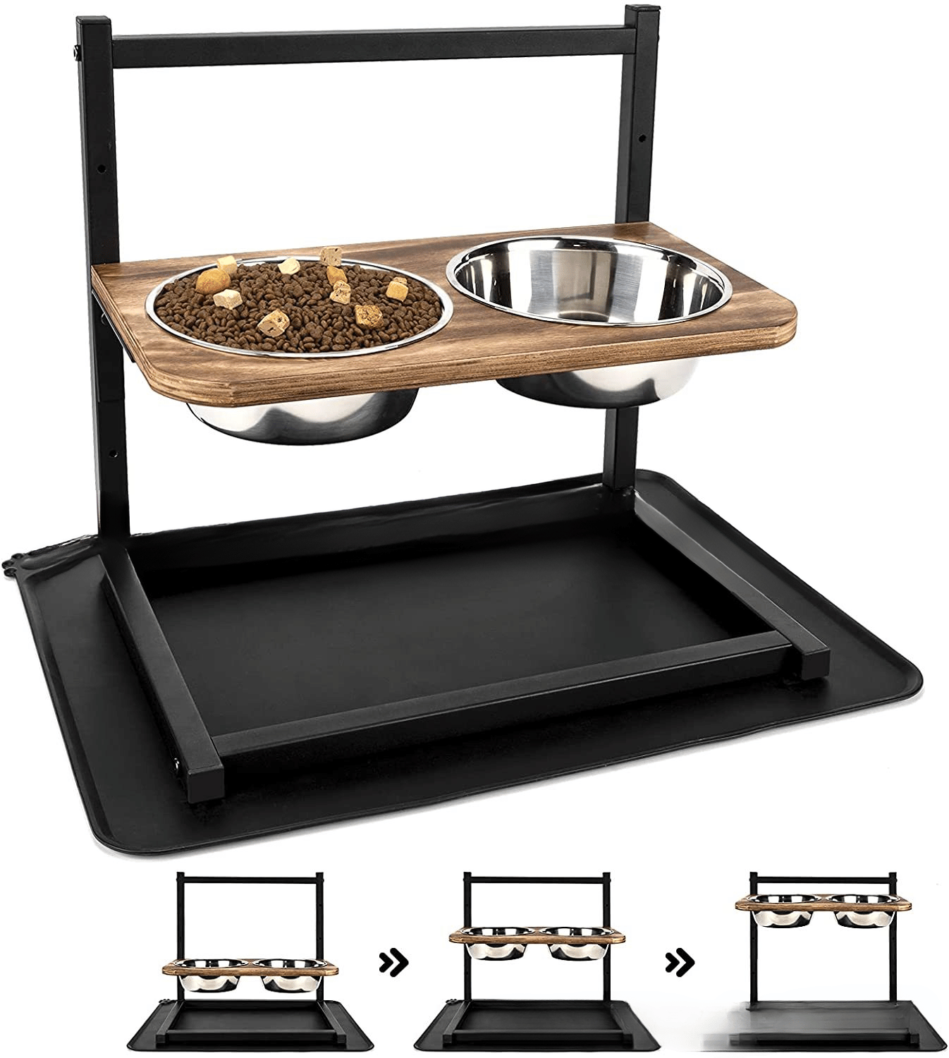 Premium Raised Dog Feeding Station Stainless Steel Bowls