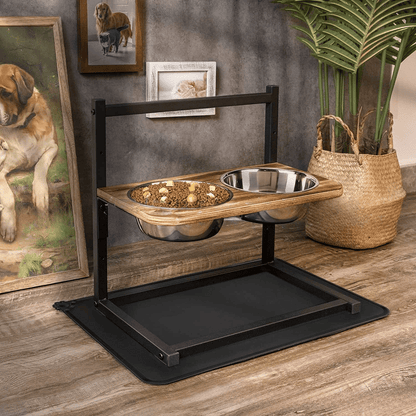 Premium Raised Dog Feeding Station Stainless Steel Bowls