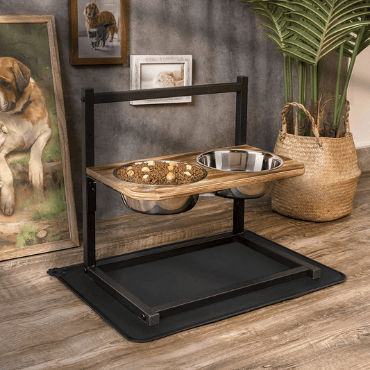 Premium Raised Dog Feeding Station Stainless Steel Bowls