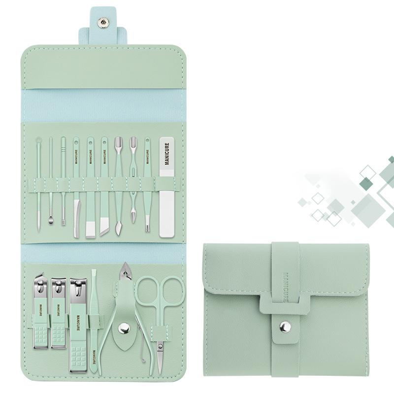 Professional Manicure Pedicure Set Stainless Steel Nail Care Kit Travel Case