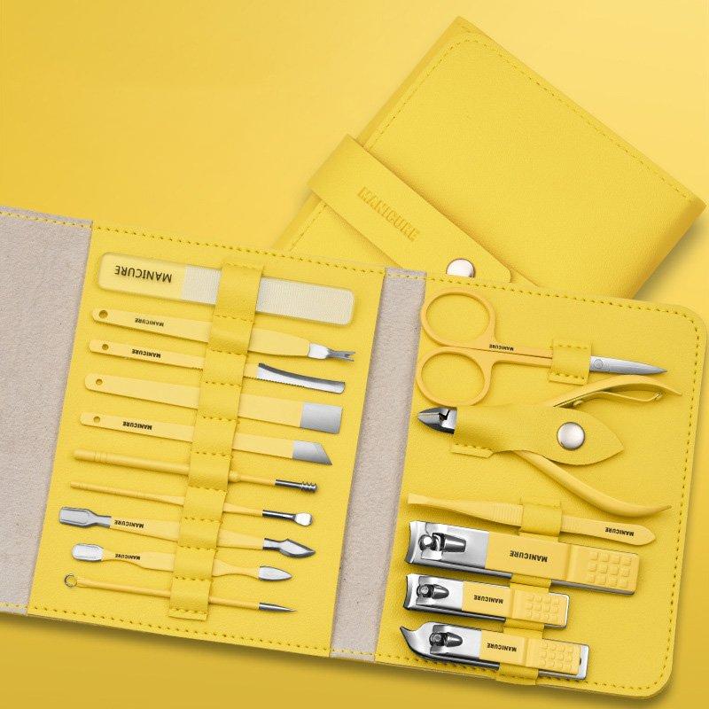 Professional Manicure Pedicure Set Stainless Steel Nail Care Kit Travel Case