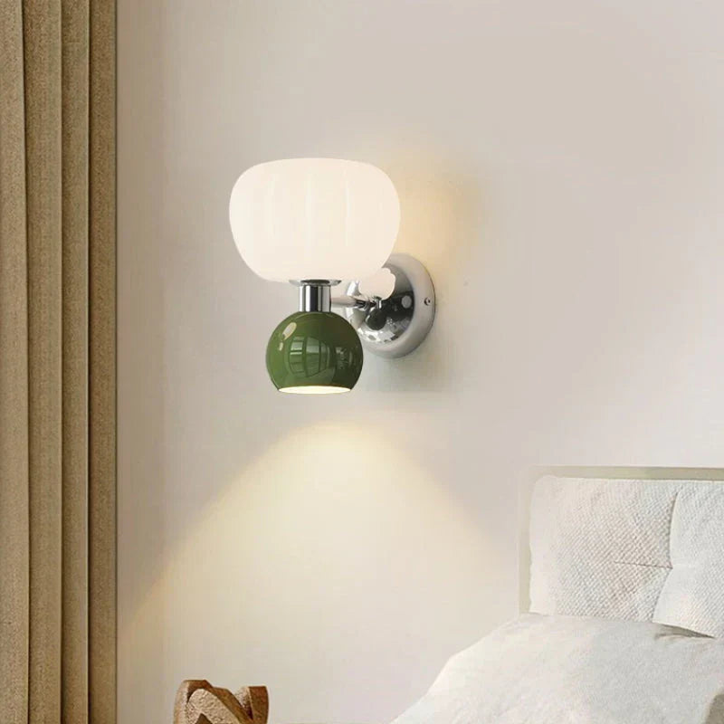 Pumpkin Wall Lamp Cordless LED Decorative Light Cozy Ambient Night Light