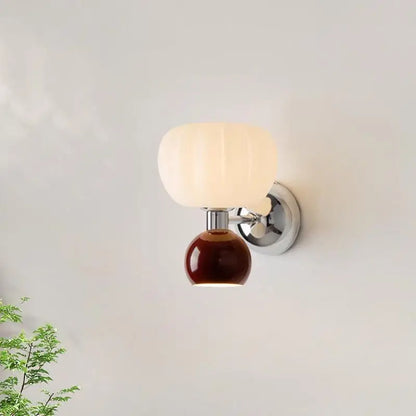 Pumpkin Wall Lamp Cordless LED Decorative Light Cozy Ambient Night Light