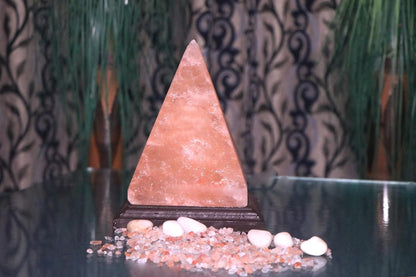 Pyramid Salt Table Lamp Ambient Bedroom Desk Meditation Light