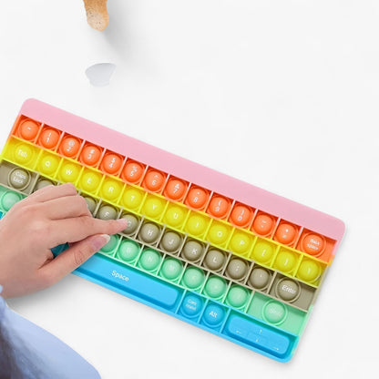Rainbow Fidget Keyboard Stress Relief Sensory Toy Anti Anxiety Click Toy for Kids Adults Classroom Home Travel