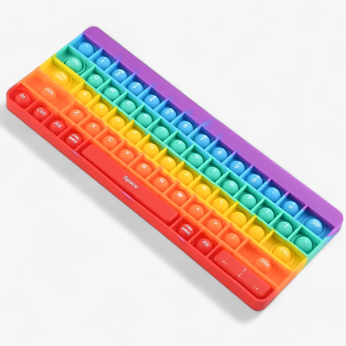 Rainbow Fidget Keyboard Stress Relief Sensory Toy Anti Anxiety Click Toy for Kids Adults Classroom Home Travel