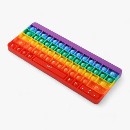 Rainbow Fidget Keyboard Stress Relief Sensory Toy Anti Anxiety Click Toy for Kids Adults Classroom Home Travel