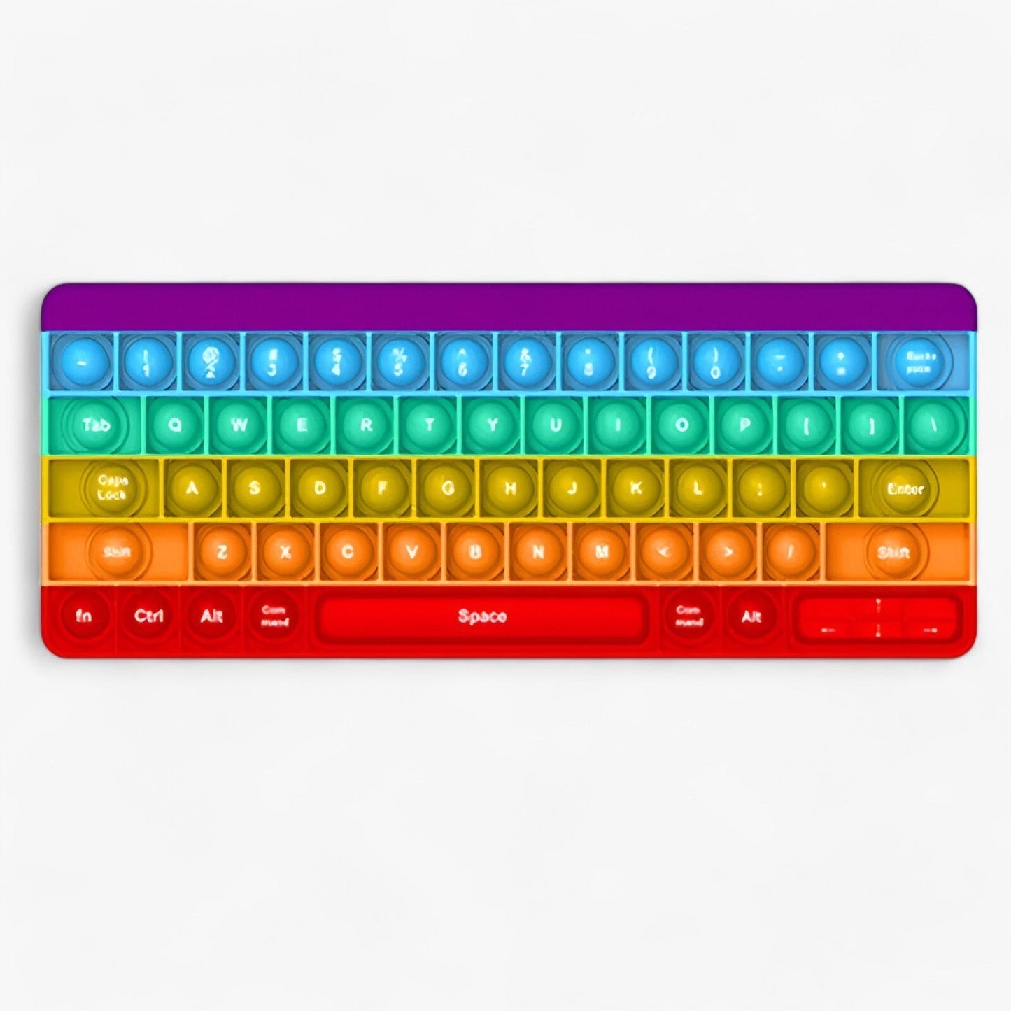 Rainbow Fidget Keyboard Stress Relief Sensory Toy Anti Anxiety Click Toy for Kids Adults Classroom Home Travel